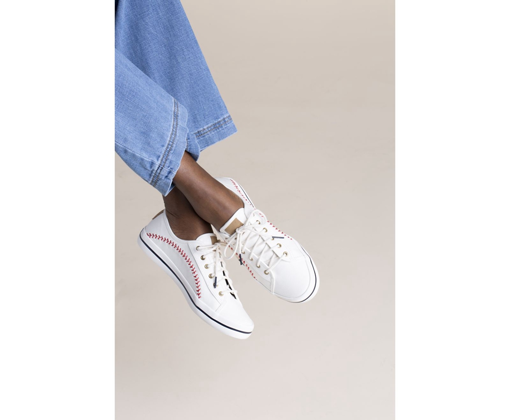 Basket Keds Femme Blanche - Kickstart Pennant - 581-LVAPJY